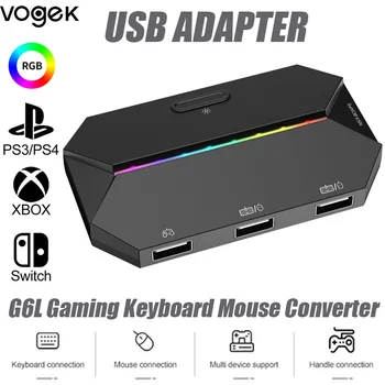 Vogek PS4 Spēļu Tastatūra, Pele Pārveidotājs Xbox Viens G6L RGB Spēle Kontrolieris Adapteris P3 Switch Spēļu Konsoli Gamepad