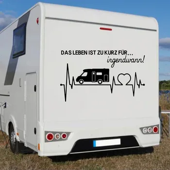 Vācijas Sirdsdarbība Camper Dzīves Kempings Rv Auto Uzlīme Decal Camper Kemperu Caravan Ģimenes Quote Vinila Dekori