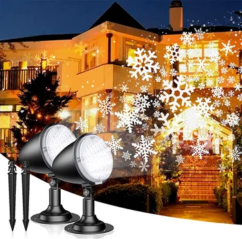 Ziemassvētku Sniegpārsla Projektoru Gaismas Āra Ūdensizturīgs Virzīties Sniegputenis Projekcijas Lampa Ziemassvētki Atmosfēru Festivālos Puse Dekori